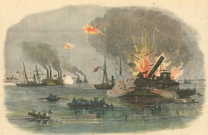 Attack of the Union Flotilla at Galveston